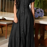 Long denim dress | Myrto