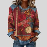 Lucija™ | Floral t-shirt with contrast details