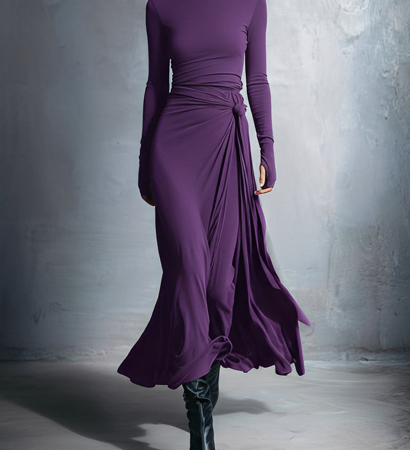 Naiara™ | Long dress with a side knot