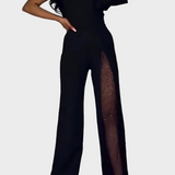 Artemis Black Sparkle-Detail Jumpsuit