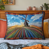 Colourful Tulips Quilted Cushion Cover
