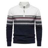 Frederick | Patterned Zip-Neck Jumper