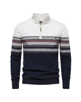 Frederick | Patterned Zip-Neck Jumper