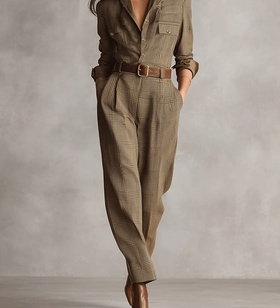 Celia™ | Elegant brown jumpsuit