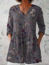 Audrey Long-Sleeve V-Neck Blouse