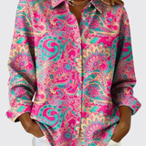 Patricia | Paisley Print Button-Up Shirt