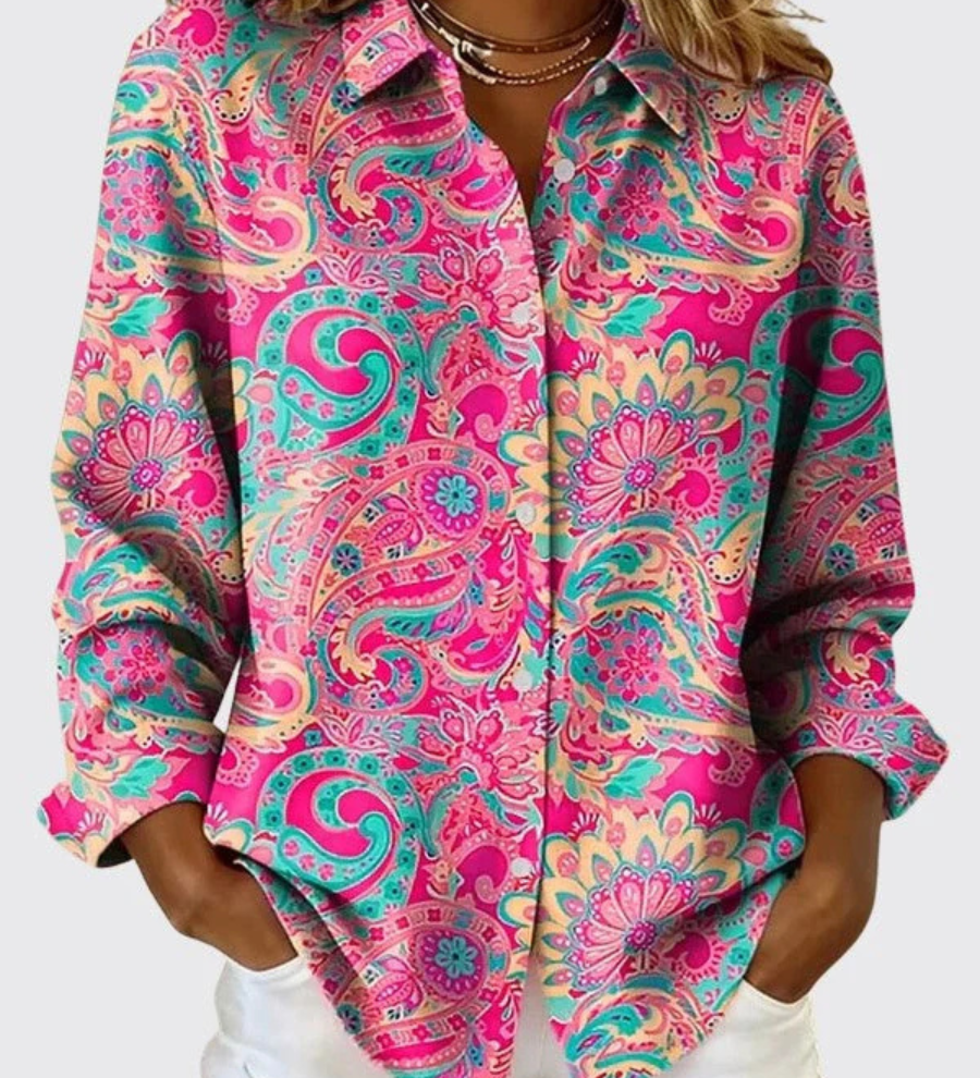 Patricia | Paisley Print Button-Up Shirt
