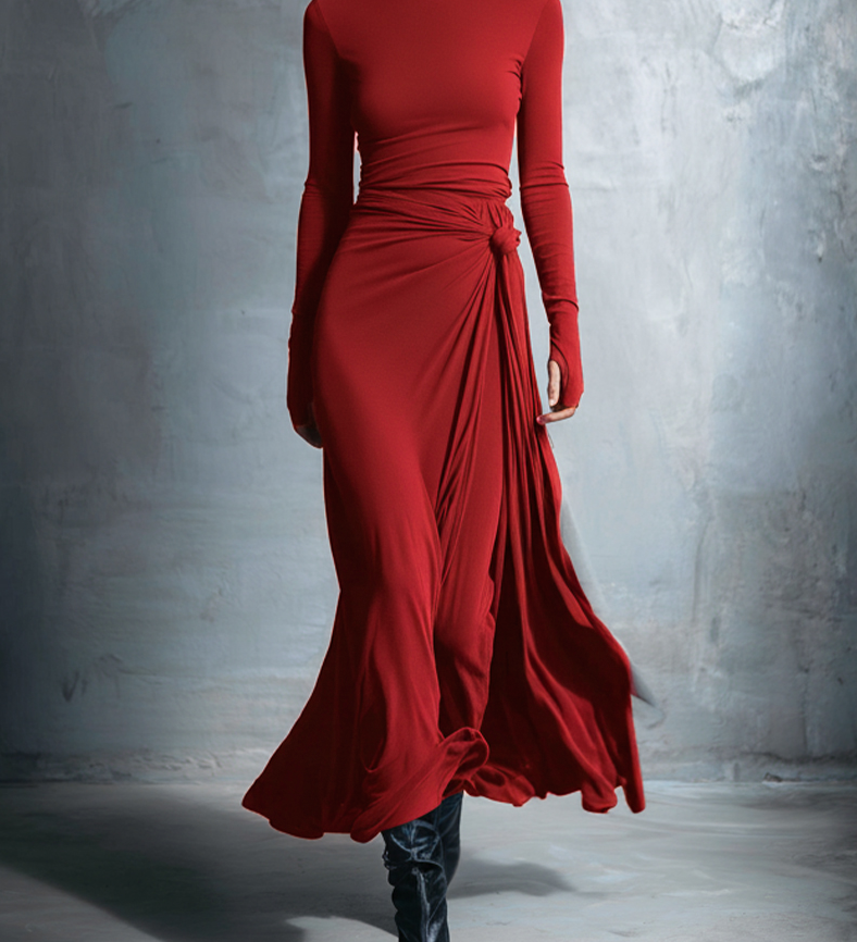 Naiara™ | Long dress with a side knot