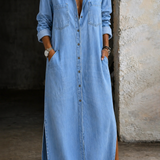 Denim button-down dress | Sofia