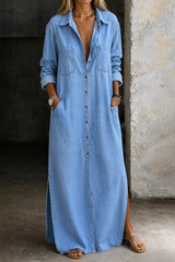 Denim button-down dress | Sofia