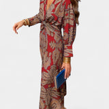 Nedjeljka - V-Neck Maxi Dress with Front Knot