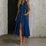 Denim dress with front opening | Aikaterini