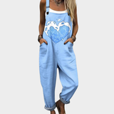 Nada Blue Printed Dungarees