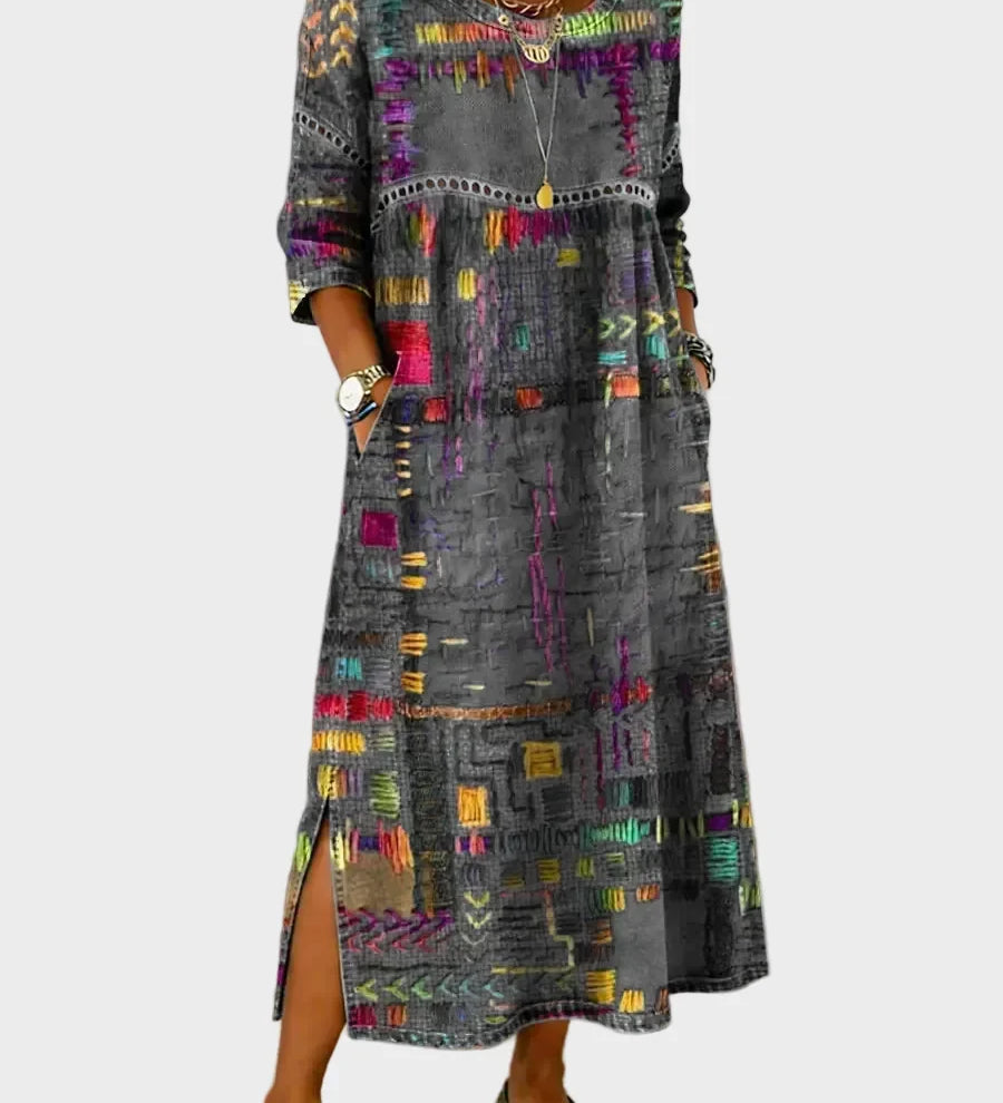 Ariadne Multicolour Patchwork Denim Dress