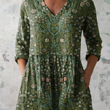 Julie Long-Sleeve V-Neck Blouse