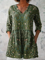 Julie Long-Sleeve V-Neck Blouse