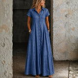 Long denim dress | Myrto