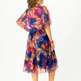 Barbara Elegant Print Chiffon Dress