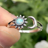 Vintage Sun & Moon Opal-Effect Ring