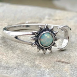 Vintage Sun & Moon Opal-Effect Ring