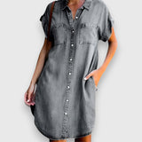 Paulina – Modern and elegant denim dress for any occasion