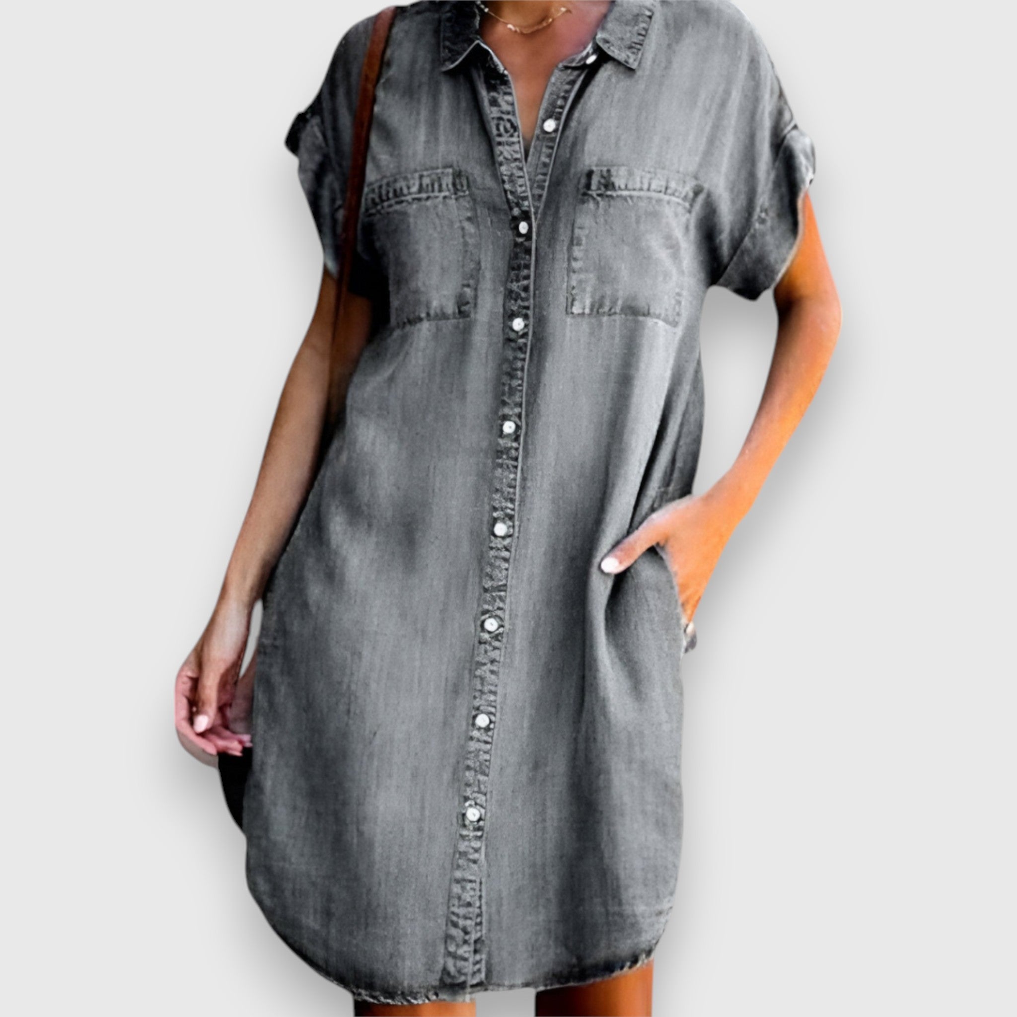 Paulina Modern Elegant Denim Dress