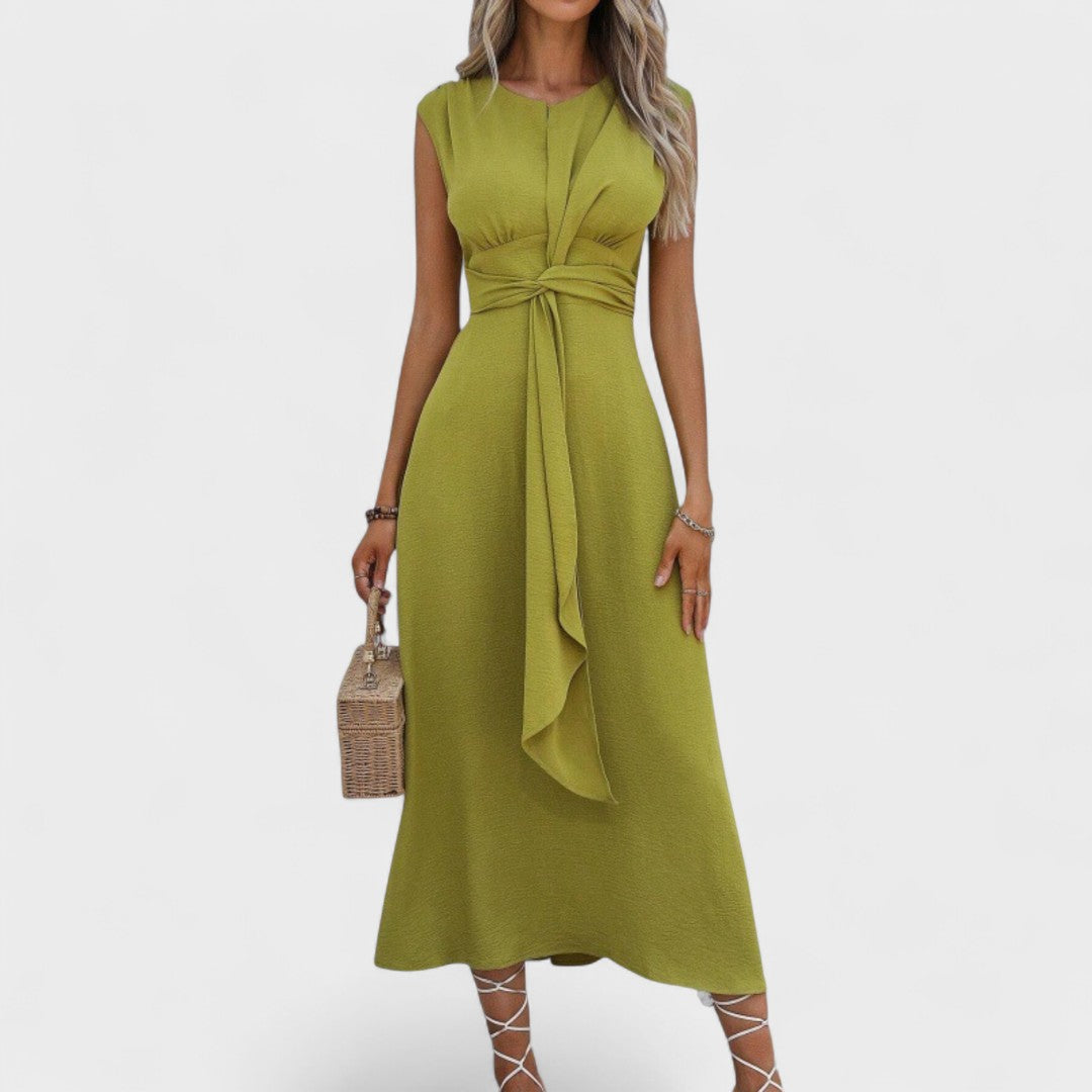Angela Elegant Sleeveless Round-Neck Maxi Dress