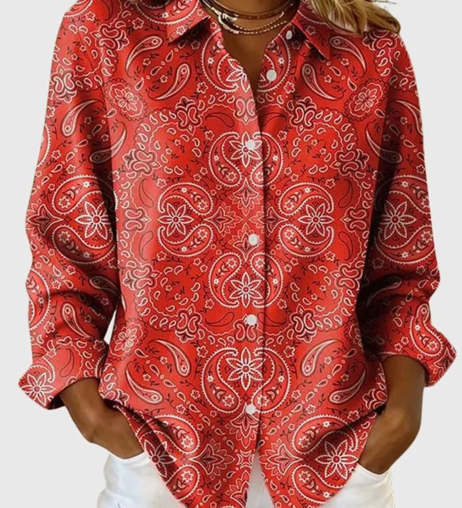 Patricia | Paisley Print Button-Up Shirt