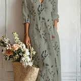 Vera Artistic Print Boho Maxi Dress