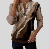 Nada™ | Abstract print zip-up shirt