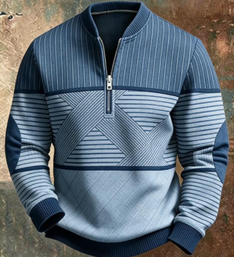 Henrik | Graphic High-Collar Zip Jumper