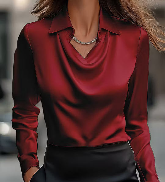 Erika - Satin Drape Blouse