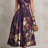 Jana - Floral Pleated Midi Dress
