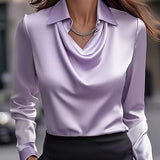 Erika - Satin Drape Blouse