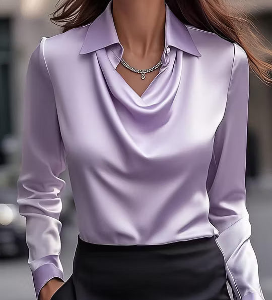 Erika - Satin Drape Blouse