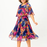 Barbara Elegant Print Chiffon Dress
