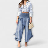 Pamela - Linen trousers with pleats