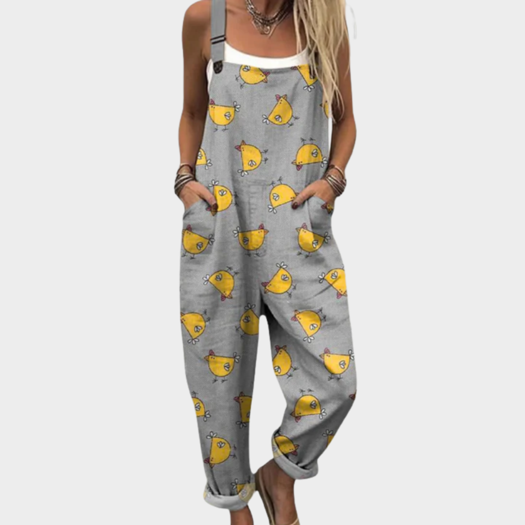 Tina Green Printed Dungarees