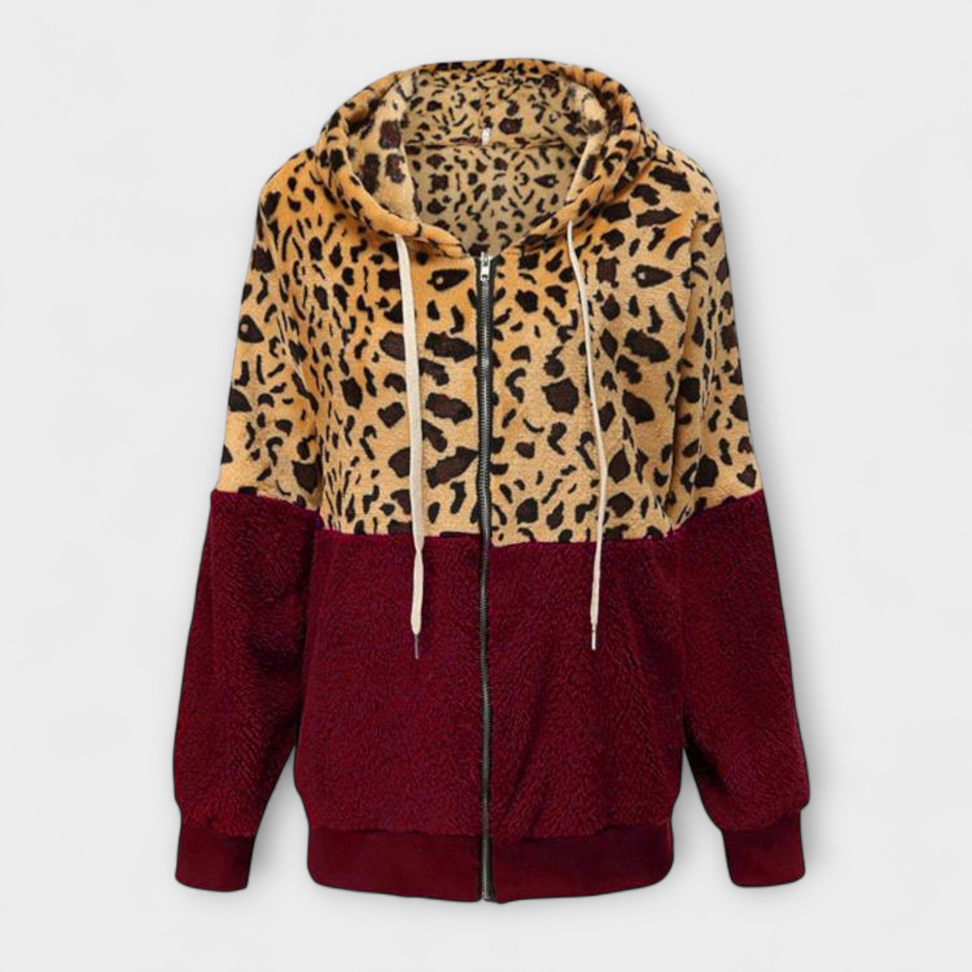 Lea Leopard Print Fleece Hoodie