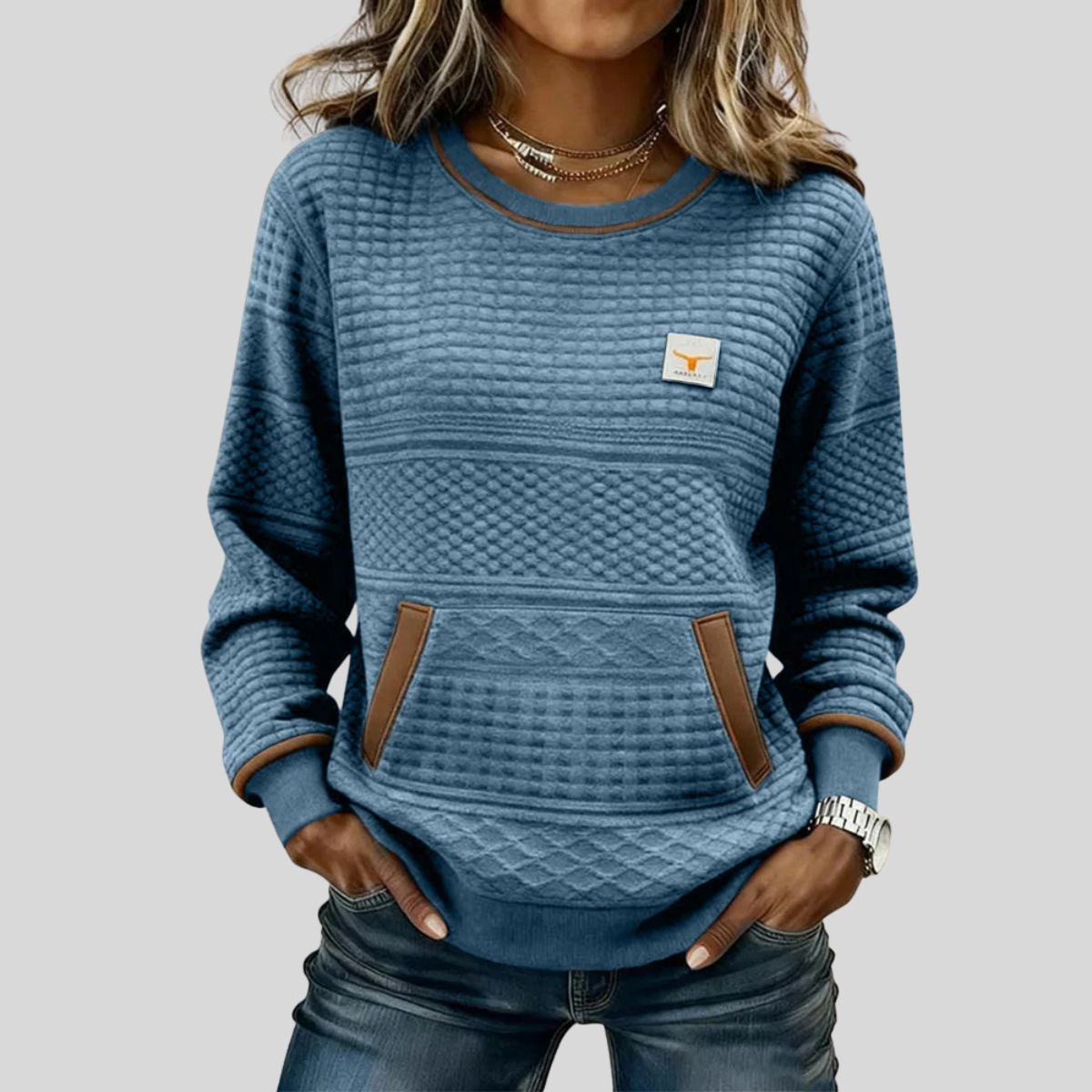 Noelle Colour Block Pocket Sweatshirt