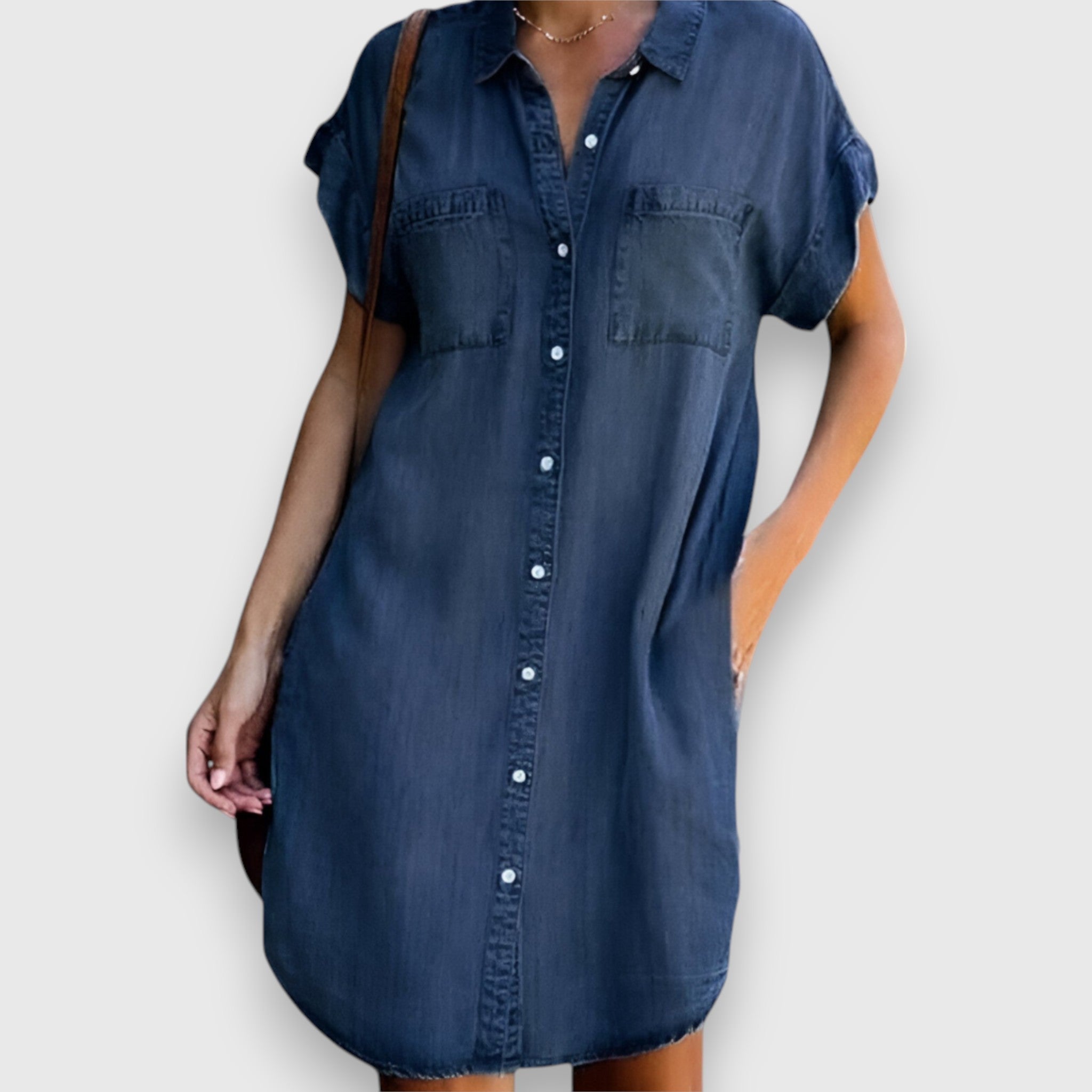 Paulina Modern Elegant Denim Dress