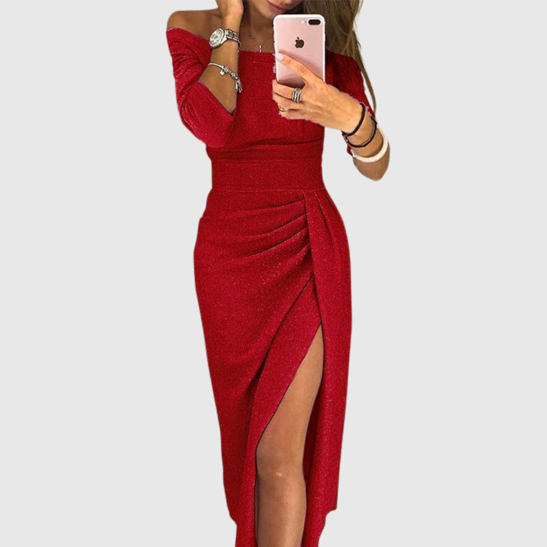 Evelyn Elegant Off-Shoulder Dress
