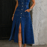 Denim dress with front opening | Aikaterini