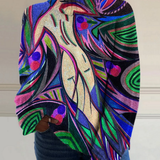 Evie Retro Abstract Roll Neck