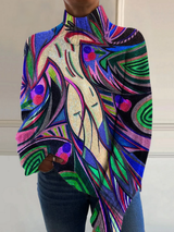 Evie Retro Abstract Roll Neck