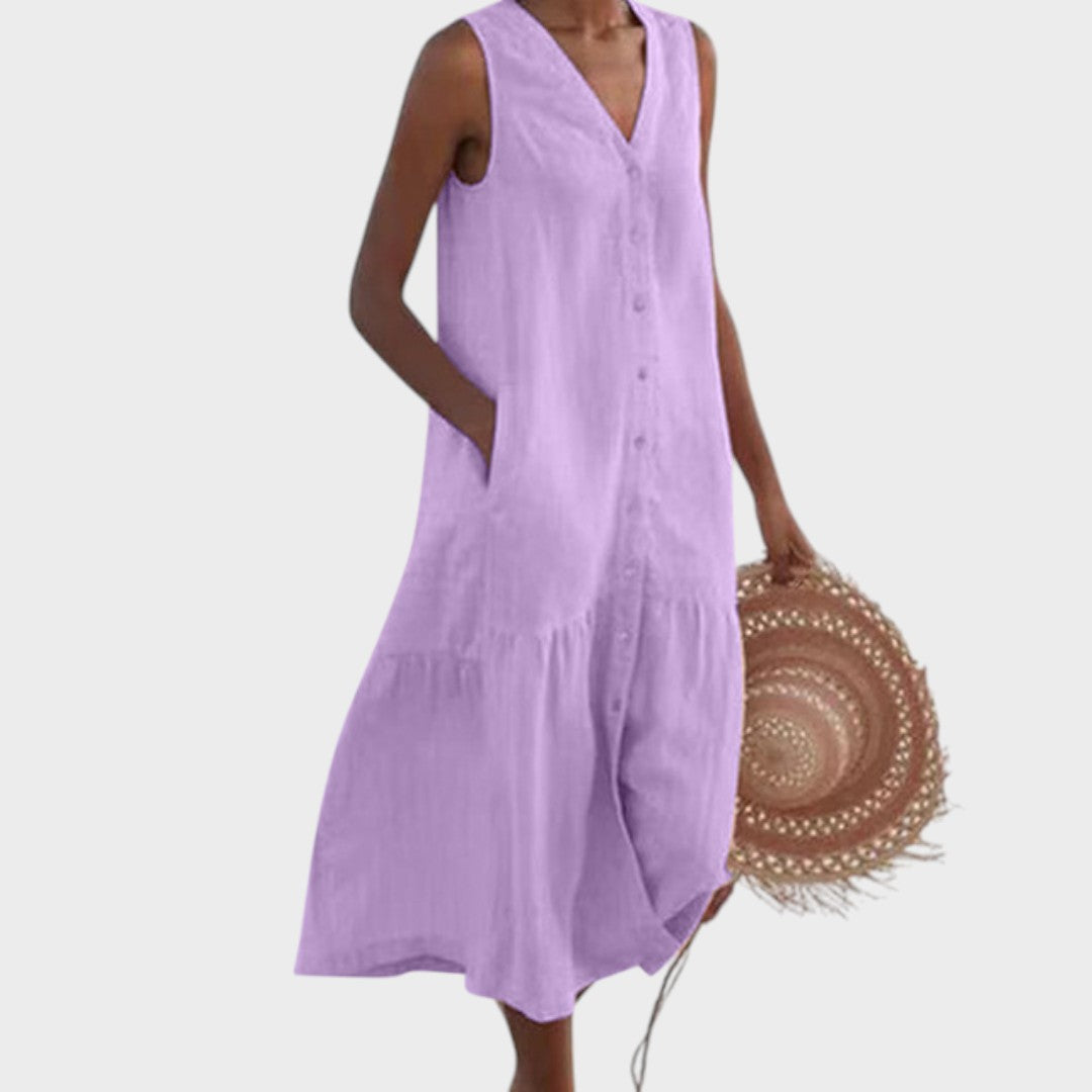 Vita Chic Flattering V-Neck Dress