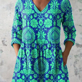 Ines Long-Sleeve V-Neck Blouse