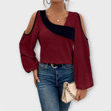 Marina – Elegant blouse with a modern square neckline