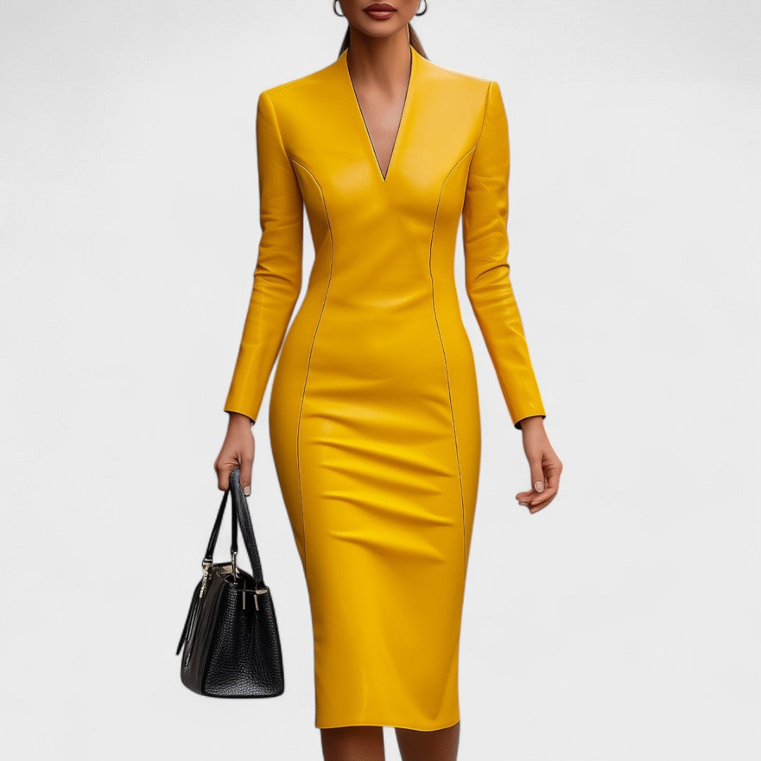 Lada - Faux leather bodycon dress