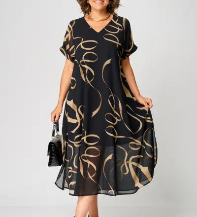 Pauline Elegant Print Dress